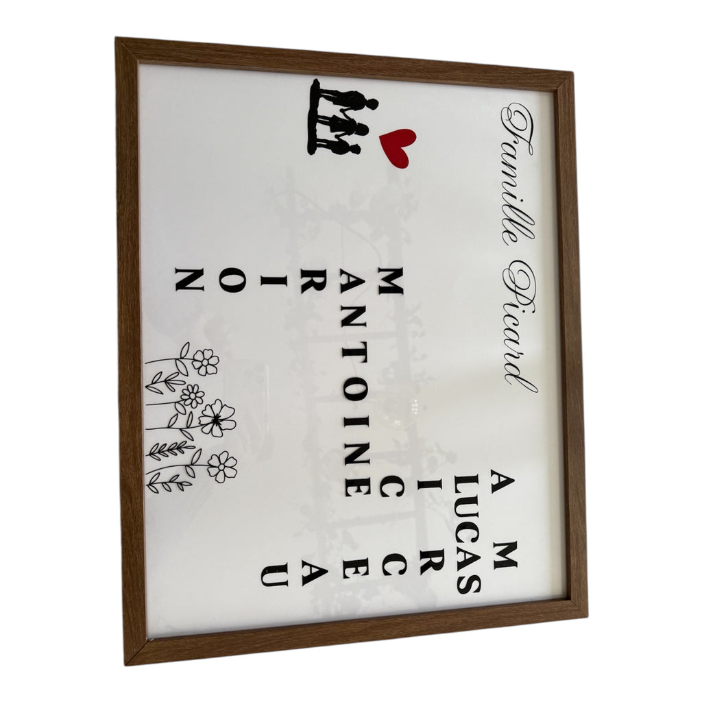 Cadre famille façon Scrabble