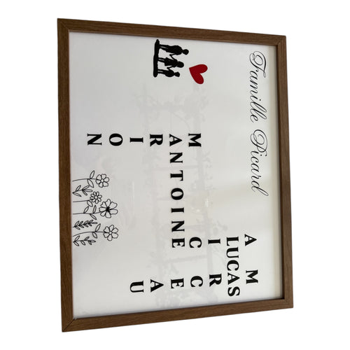Cadre famille façon Scrabble